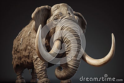 Illustration of an extinct animal called the Mastodon Stock Photo