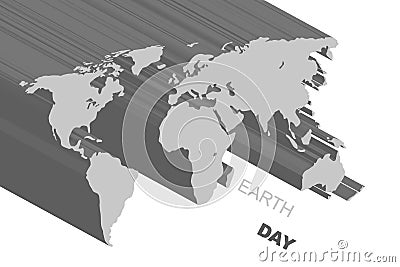 Illustration of extruded gray map Vector Illustration