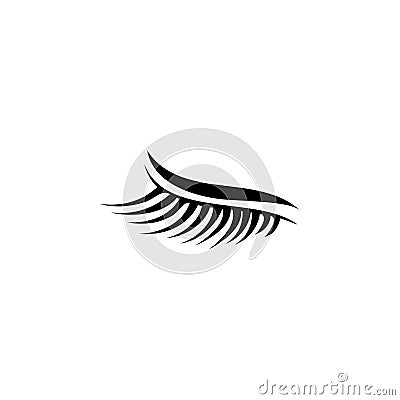 Illustration of eyelash logo design template isolated Vector Illustration