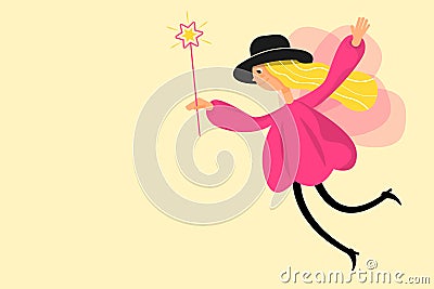 Vector illustration of a fairy. Cartoon style, flat design Stock Photo