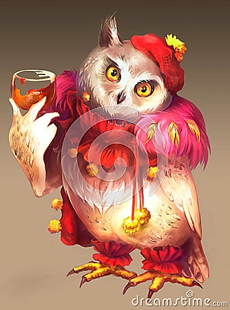 Illustration of fairy owl Stock Photo