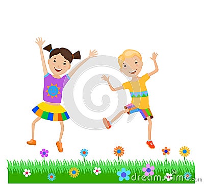 Illustration Featuring Dancing Kids Stock Photo