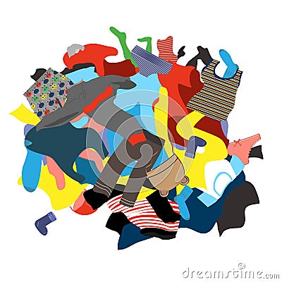 Illustration Featuring a Messy Pile of Dirty Laundry Stock Photo