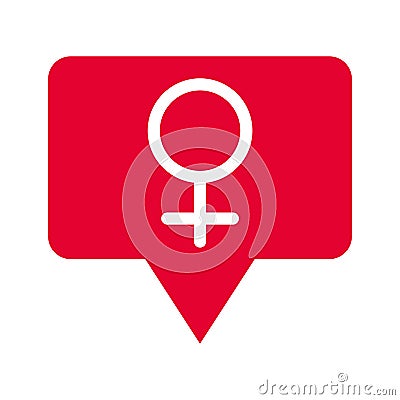 Illustration of female gender symbol. Woman`s symbol. Isolated in white background Stock Photo