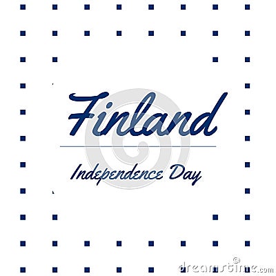 Illustration of finland independence day text with blue squares over white background, copy space Stock Photo