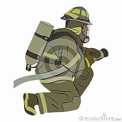 Illustration of a fireman, vector drawing Vector Illustration