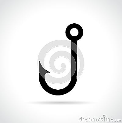 Fish hook icon on white background Vector Illustration