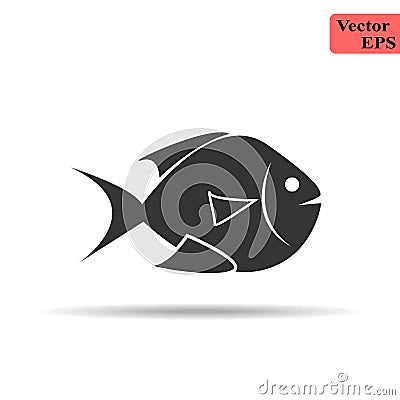 Illustration of fish icon on white background Stock Photo