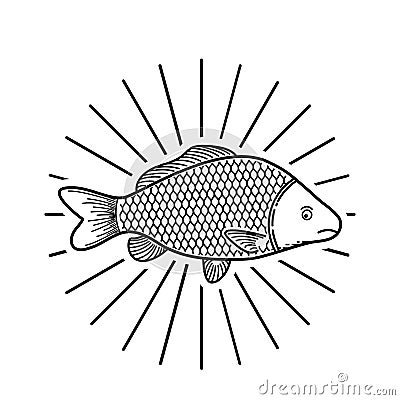 Illustration of fish line art design Vector Illustration