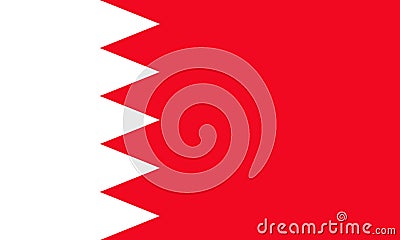 An illustration of the flag of the Bahrain Cartoon Illustration