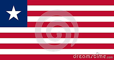 An illustration of the flag of Liberia with copy space Cartoon Illustration