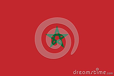 An illustration of the flag of Morocco with copy space Cartoon Illustration