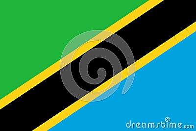 An illustration of the flag of Tanzania with copy space Cartoon Illustration