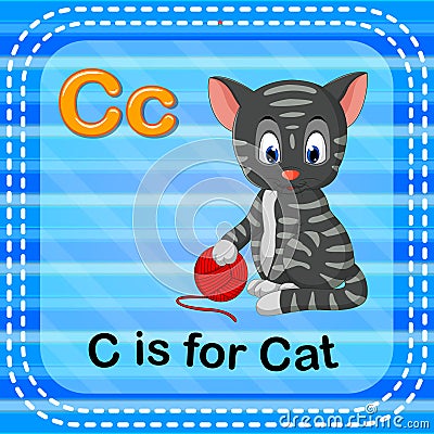 Flashcard letter C is for cat Vector Illustration