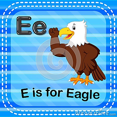Flashcard letter E is for eagle Vector Illustration