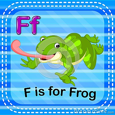 Flashcard letter F is for frog Vector Illustration