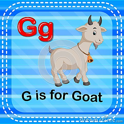 Flashcard letter G is for goat Vector Illustration