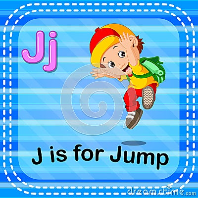 Flashcard letter J is for jump Vector Illustration