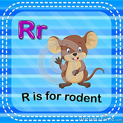 Flashcard letter R is for rodent Vector Illustration