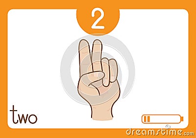 Flashcard number two Vector Illustration