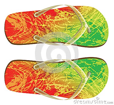 Illustration of flip-flop sandals isolated Stock Photo