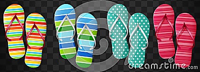 Flip flops set. Isolated vector design. Vector Illustration