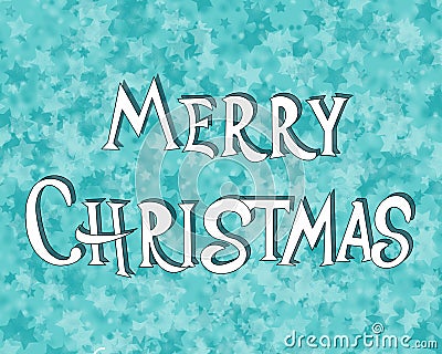 Illustration in the form of a white lettering Merry Christmas Stock Photo