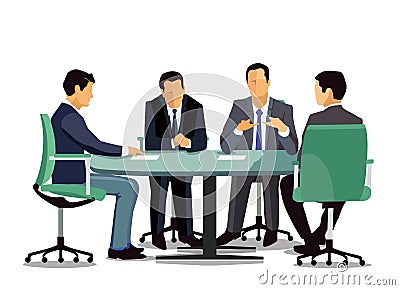 Business meeting and discussion Vector Illustration