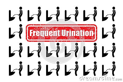 Illustration about frequent urination. Vector Illustration