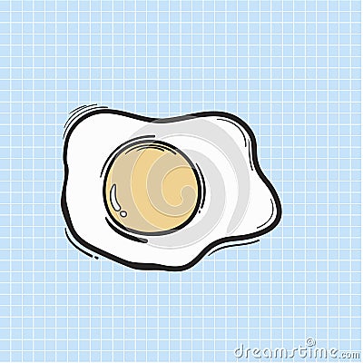 Illustration fried egg isolated on background Stock Photo