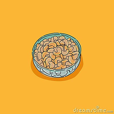 illustration of fried mete peanut or fried mede peanut Vector Illustration