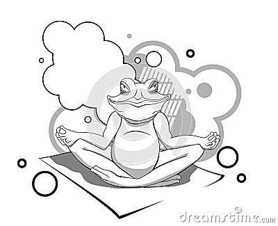 Illustration frog relax on the white background Stock Photo