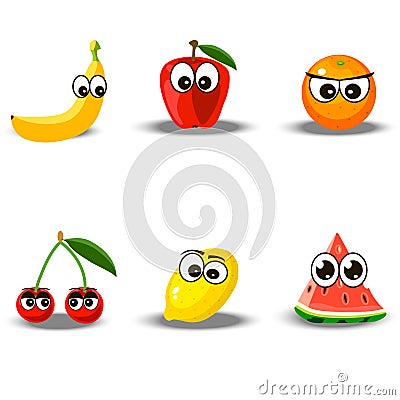 Illustration of a fruit set Vector Illustration