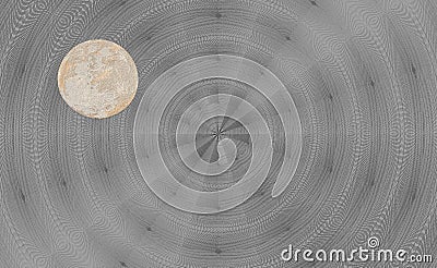 Full moon on gray kaleidoscope Stock Photo