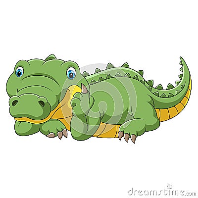 Funny crocodile cartoon Vector Illustration