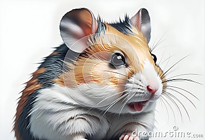 Funny hamster on a white background Cartoon Illustration