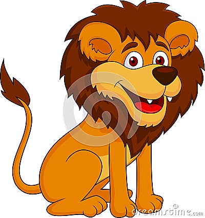 Funny Lion Cartoon Sitting Stock Photo - Image: 29713490