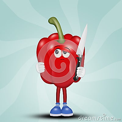 Funny red pepper Stock Photo