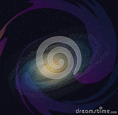 Illustration of galaxy,stars and milky way in the space. Vector Illustration