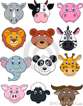 Cartoon animal head icon Vector Illustration