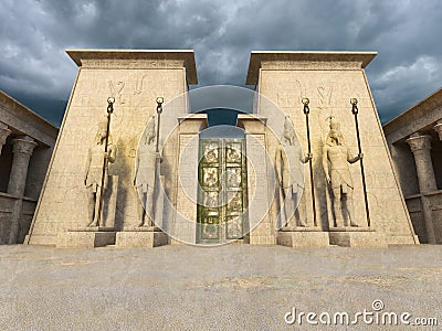 Ancient Egypt, Egyptian Temple, Background, Gate Entrance Editorial Stock Photo