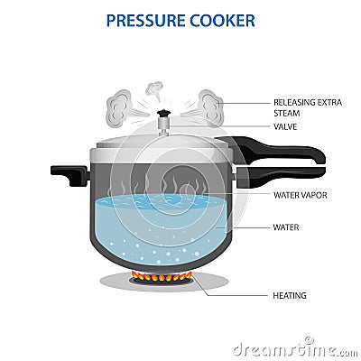 Illustration of the Gay-Lussac Law, which states that the pressure of a gas is directly proportional Cartoon Illustration