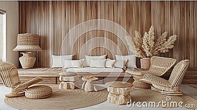 Tranquil Living Room Stock Photo