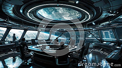 Observation Lounge in a Starship Stock Photo