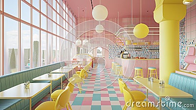 Retro Diner Vibes Stock Photo