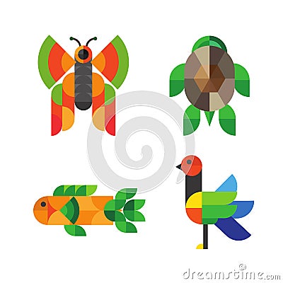 Illustration geometric animal look awesome and so cute Stock Photo