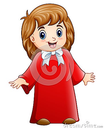 Girl choir cartoon Vector Illustration