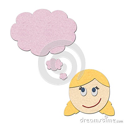 Illustration of a girl dreaming Cartoon Illustration