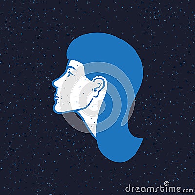 Illustration of a girl in profile Vector Illustration