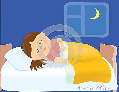 Girl sleeping Vector Illustration